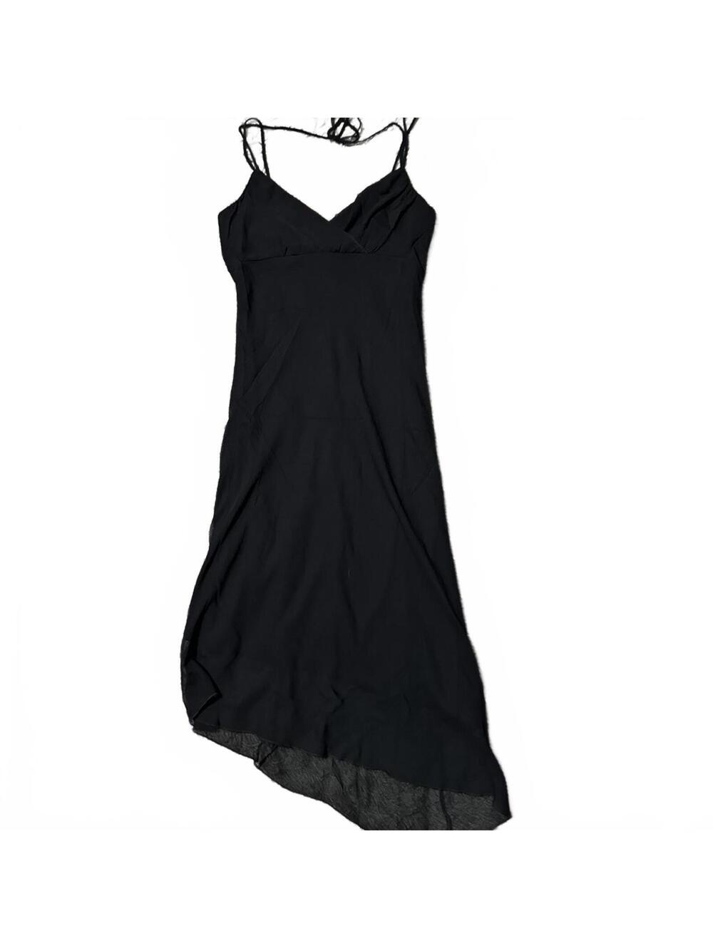 Y2K Vintage Forever 21 Asymmetrical Black Midi Babydoll Dress Size M